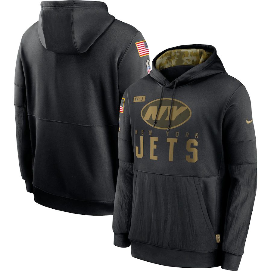 Men New York Jets Black Salute To Service Hoodie Nike NFL Jerseys->chicago bears->NFL Jersey